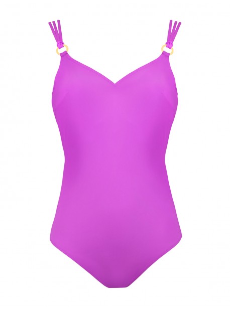 Maillot de bain sculptant 1 pièce Mirabasic Urania - Violet - Miradonna