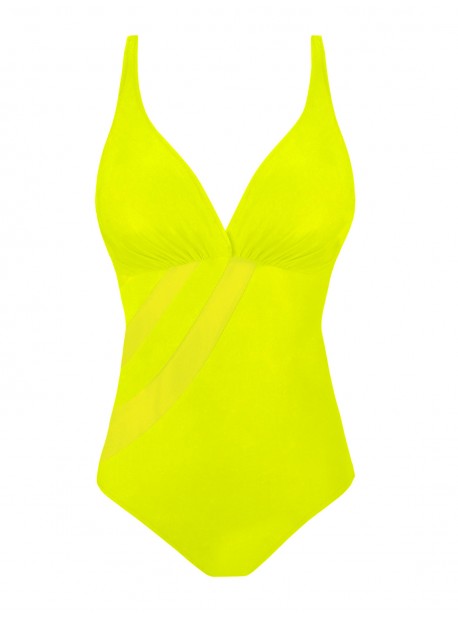 Maillot de bain sculptant 1 pièce Dafne - Jaune Citron - Mirachic - Miradonna