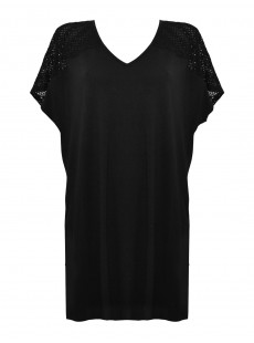 Maxi T-shirt Noir - Mirachic - Miradonna