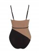 Maillot de bain 1 pièce Solitaire Misty - Noir et Marron - Amoressa