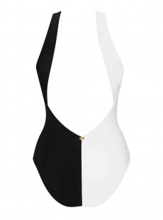 Maillot de bain 1 pièce Domino Jinx Twist - Noir et Blanc - Amoressa