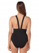 Maillot de bain lissant 1 pièce corset plongeant Cassiopeia Noir - Stellar - Amoressa