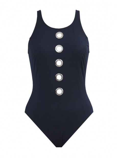 Maillot de bain lissant 1 pièce Rialto Bleu Marine - A Venetian Affair - Amoressa