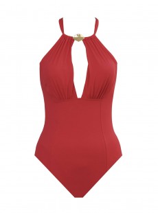 Maillot de bain lissant 1 pièce ras-de-cou Sabre Rouge - Seaborne - Amoressa	