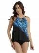 Tankini Peephole - Blue Pointe -"M" -Miraclesuit Swimwear