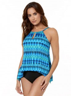 Tankini Peephole - Cabana chic -"M" - Miraclesuit Swimwear