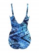 Maillot de bain 1 pièce gainant Madero imprimé bleu - Turning Point - " M " - Miraclesuit Swimwear