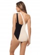 Maillot de bain lissant 1 pièce asymétrique Leroux Noir - Salento - Amoressa