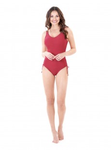 Maillot de bain sculptant 1 pièce Mirabasic Diana Laces - Rouge - Miradonna