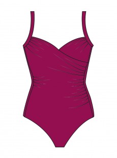 Maillot de bain sculptant 1 pièce Mirabasic Nemesis - Black Cherry - Miradonna