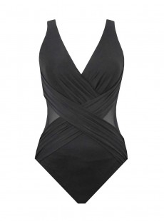 Maillot de bain gainant Crossover Noir - Illusionists - "W" - Miraclesuit Swimwear 