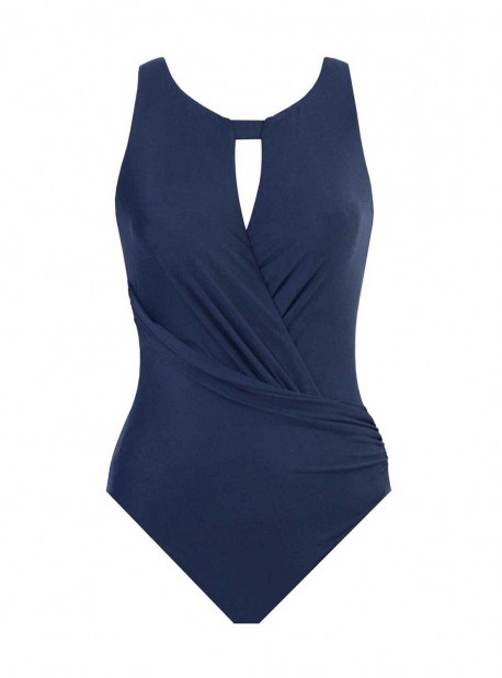 Maillot de bain 1 pièce gainant Arden bleu - Rock Solid - " M " - Miraclesuit Swimwear