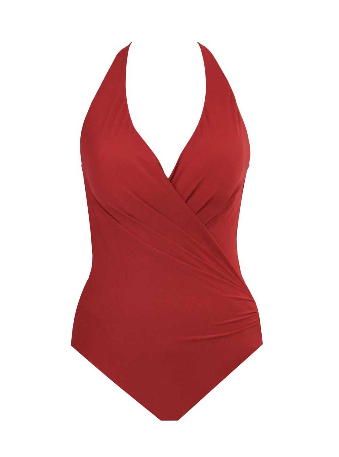 Maillot de bain 1 pièce gainante Wrapsody rouge Rock Solid " M " Miraclesuit Swimwear