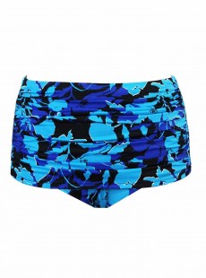 Culotte de bain gainante taille-haute Norma-Jean Retro Bleu - Petal Play - "M" - Miraclesuit Swimwear