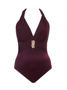 Maillot de bain gainant Rockstar Bordeaux- Rock Solid - "M" -Miraclesuit Swimwear