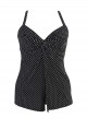 Love Knot Tankini Top Noir et Blanc - Pin Point - "FC" - Miraclesuit Swimwear