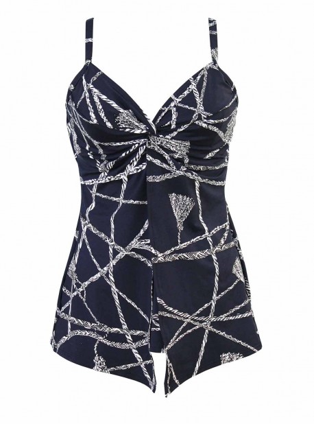 Love Knot Tankini Top Bleu Nuit - Thoroughbred - "M" - Miraclesuit swimwear