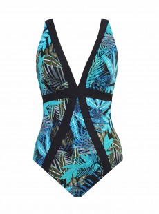 Maillot de bain 1 pièce gainant Mixology imprimé bleu - Paradiso - " M " - Miraclesuit Swimwear