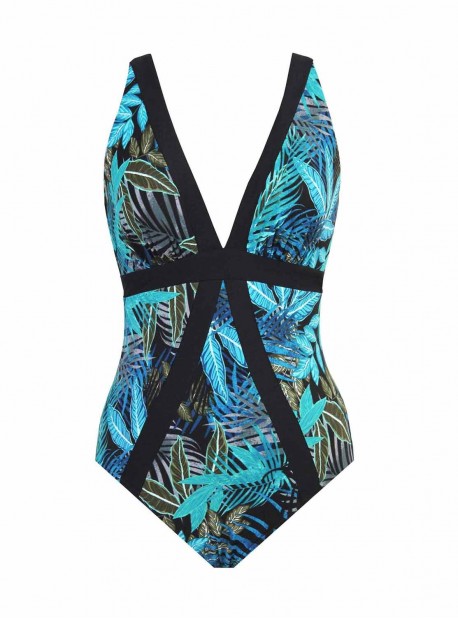 Maillot de bain 1 pièce gainant Mixology imprimé bleu - Paradiso - " M " - Miraclesuit Swimwear