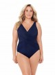 Maillot de bain gainant Crossover Bleu Nuit - Illusionists - "W" -Miraclesuit Swimwear