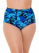 Culotte de bain gainante taille-haute Norma-Jean Retro Bleu - Petal Play - "M" - Miraclesuit Swimwea