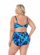 Culotte de bain gainante taille-haute Norma-Jean Retro Bleu - Petal Play - "M" - Miraclesuit Swimwea