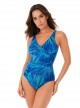 Maillot de bain gainant New Hidden Treasure Bleu - Best Fronds Ever - "M" - Miraclesuit swimwear