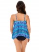 Peephole Tankini Top Bleu - Blue Curacao - "M" - Miraclesuit swimwear