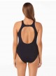 Maillot de bain lissant 1 pièce col haut Satine Noir - Cabaret - Amoressa	