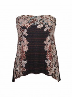 Bandini Tankini Noir/imprimés à fleurs - Mendhika - " M " - Miraclesuit Swimwear