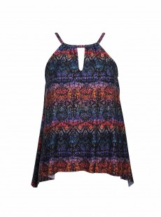 Tankini Peephole Imprimés graphiques multicolores - Tramonto Belle - " M " - Miraclesuit Swimwear