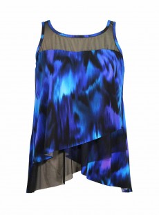 Mirage Tankini Top Imprimés Bleu - Nuage Bleu - "M" - Miraclesuit swimwear