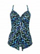 Love Knot Tankini Top Imprimés graphique bleu vert - Jewels Of The Nile - "M" - Miraclesuit swimwear