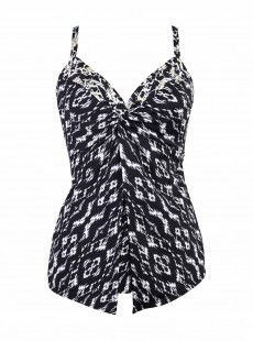 Love Knot Tankini Top Imprimés Noir et Blanc - Labyrinth - "FC" - Miraclesuit swimwear