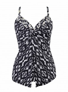 Love Knot Tankini Top Imprimés Noir et Blanc - Labyrinth - "M" - Miraclesuit swimwear