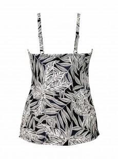 Love Knot Tankini Top Imprimés Noir et Blanc - Fronds With Benefits - "M" - Miraclesuit swimwear