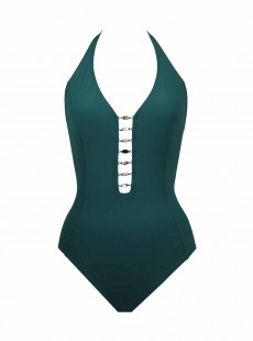 Maillot de bain lissant 1 pièce Lyra Vert - Northern Lights - Amoressa