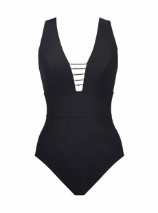 Maillot de bain lissant 1 pièce Aurora Noir - Northern Lights - Amoressa