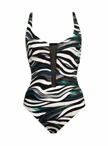 Maillot de bain 1 pièce Nile Imprimés vert - Yukon - Amoressa