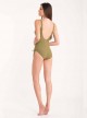 Maillot de bain sculptant 1 pièce Mirabasic Diana Laces - Vert - Miradonna