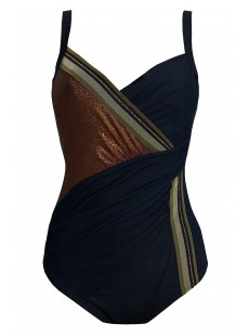 Maillot de bain sculptant 1 pièce Athena bronze - Metallic Gros - Miradonna