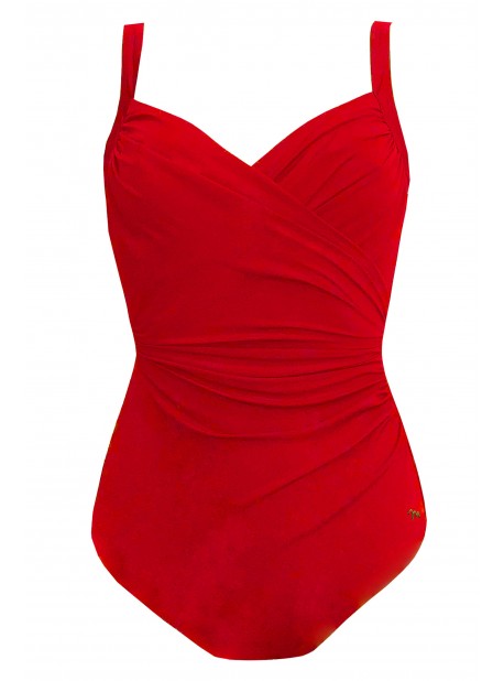 Maillot de bain sculptant 1 pièce Mirabasic Nemesis - Rouge - Miradonna