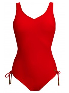 Maillot de bain sculptant 1 pièce Mirabasic Diana Laces - Rouge - Miradonna