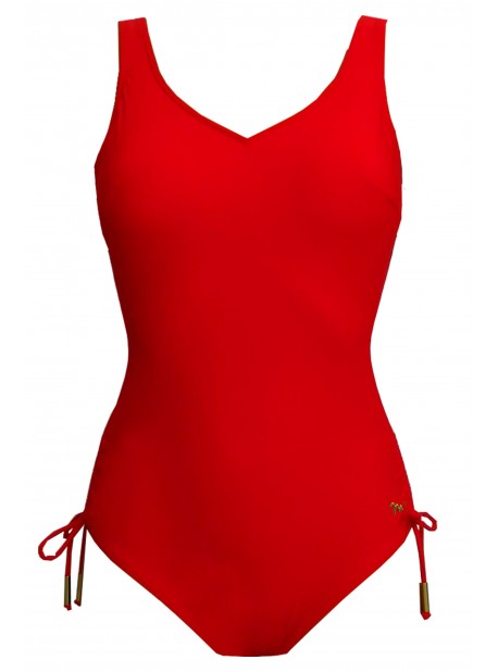 Maillot de bain sculptant 1 pièce Mirabasic Diana Laces - Rouge - Miradonna