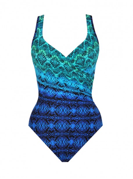Maillot de bain gainant It's a Wrap - Ocean Ombre -"M"- Miraclesuit swimwear