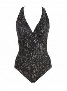 Maillot de bain gainant Siren Noir -Razzle Dazzle -  "M" -Miraclesuit Swimwear