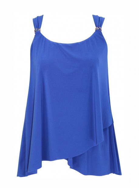 Dazzle Tankini Top Bleu- Razzle Dazzle - "M" - Miraclesuit Swimwear